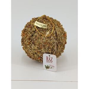 RAZ Imports 3.5" Gold Glitter Ball Ornament Christmas Tree Decor Holiday New